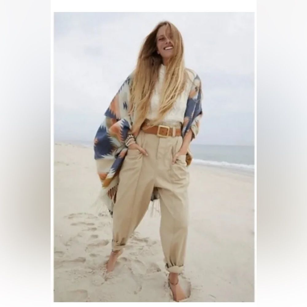 Free People Ready To Run Cinch Waist Pant in Parchment S NWOT